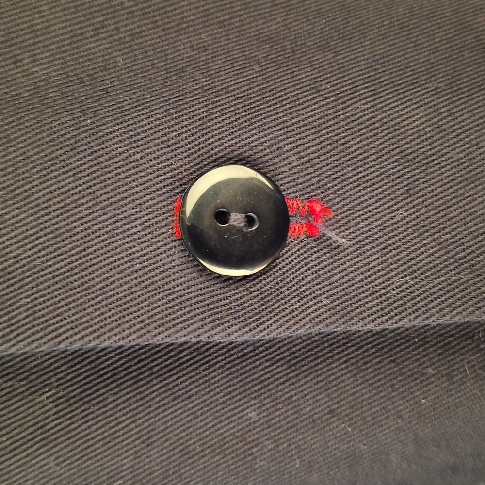 COOP Moto Poster Pop Black Red Devil Embroidered Cotton USA L Short Sleeve Shirt - Picture 5 of 9